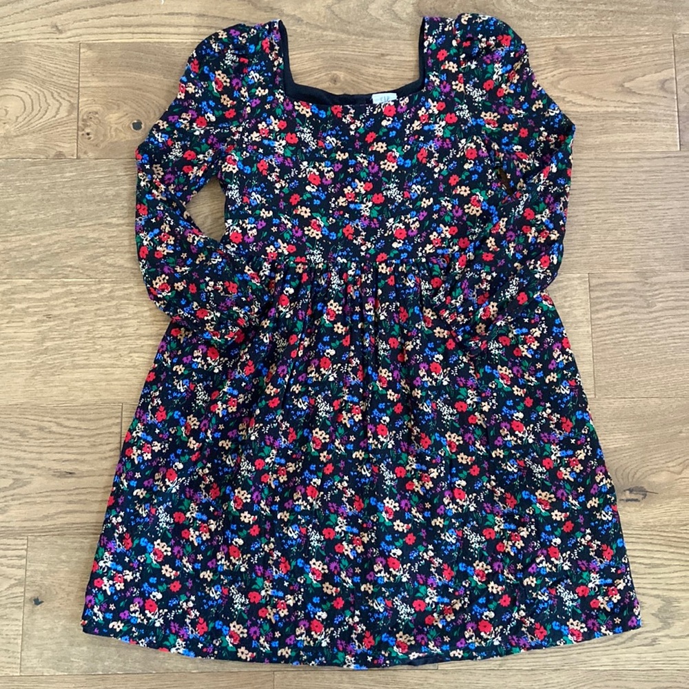 NWOT - GapKid’s Girls Square Neck Floral Puff Sleeve Dress